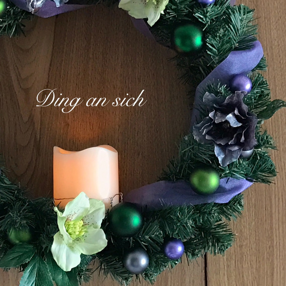 パープルクリスマス ＊Christmas wreath＊45cm 4枚目の画像