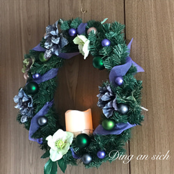 パープルクリスマス ＊Christmas wreath＊45cm 5枚目の画像