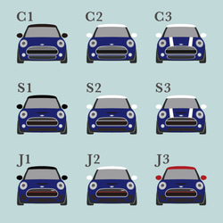 受注生産【ブルー】選ぶMINI＆チャーム キーホルダー ミニクーパー BMW MINI F56 F55 1枚目の画像