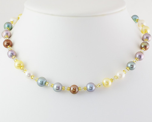 天然淡水パール パステル マルチカラーパールネックレス ネックレス