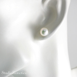 14kgf 本真珠 9ｍｍ 淡水パール シンプルパールピアス又はイヤリング 3枚目の画像
