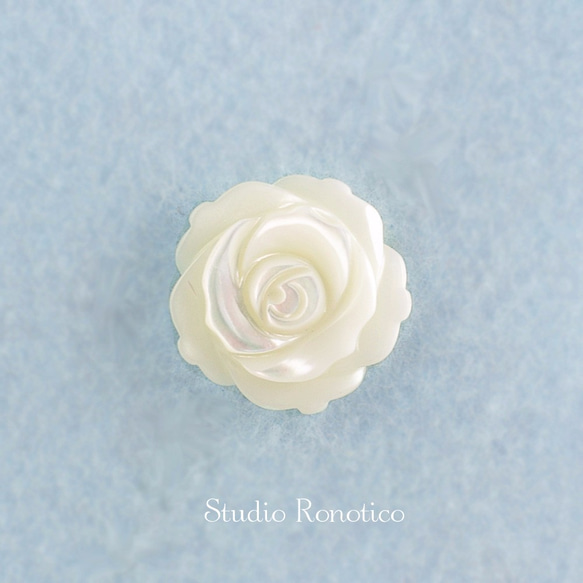 白蝶貝 薔薇の ブートニエール ピンブローチ ラペルピン タイタック 3枚目の画像
