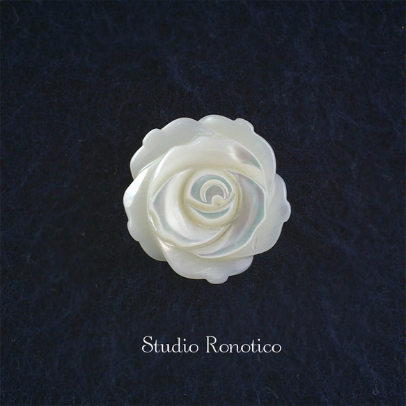 白蝶貝 薔薇の ブートニエール ピンブローチ ラペルピン タイタック 4枚目の画像