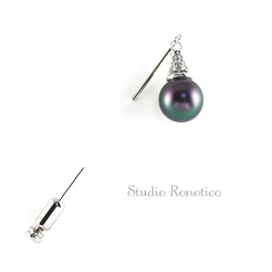 国産 磨き貝パール 10mm 揺れる ピンブローチ ハットピン ラペルピン