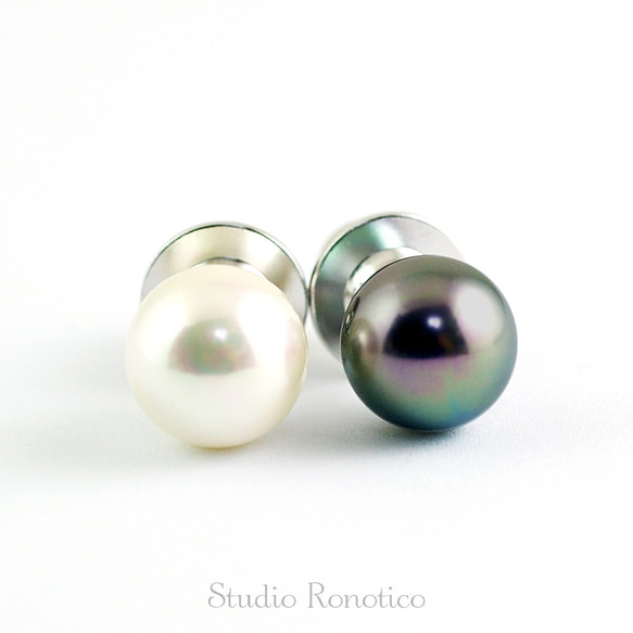 2個セット 国産磨き貝パール10mm ピンブローチ ラペルピン