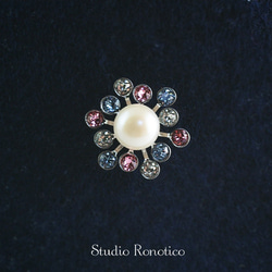 本真珠 淡水パール7ｍｍ 煌めくブートニエール ピンブローチ ラペルピン 4枚目の画像