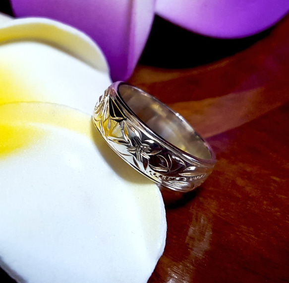 たる型 6mm幅 波と花 リング 指輪・リング Manalani 通販｜Creema  