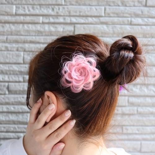 ピンク】 ❤︎ヘアアクセサリー エクステ 髪飾り フルールヘアー