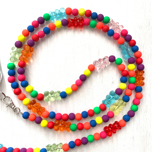 レインボーグミのショルダー　中① ハンドメイド レインボーグミのショルダー 中① ハンドメイド レインボーグミの