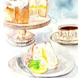 ポストカード3枚セット　No.83 レモンアイシングのエンジェルフードケーキ 1枚目の画像
