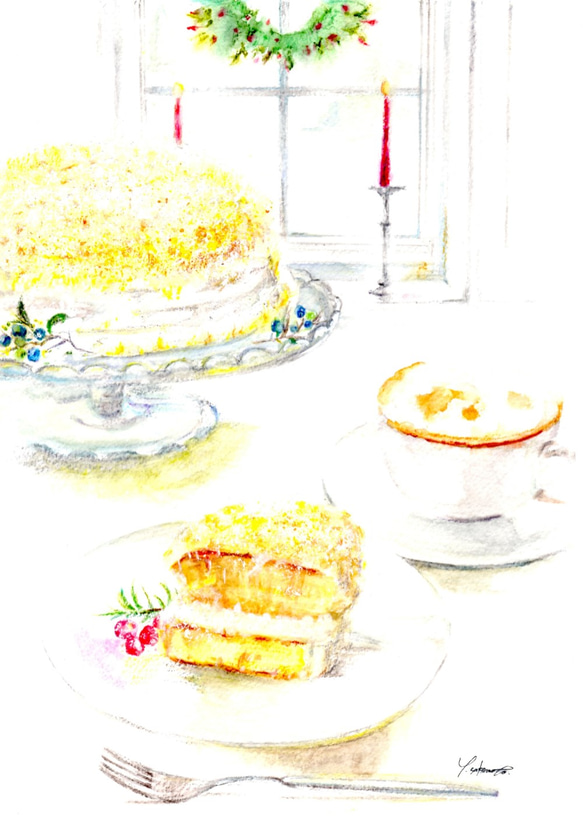 ポストカード3枚セット　No.38 ホワイトチョコレートケーキ＆エッグノッグ 1枚目の画像
