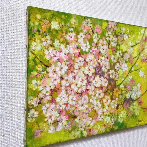 桜日本画 金色フレーム 桜日本画 金色フレーム 小さなフレームつきの桜/ゴールド