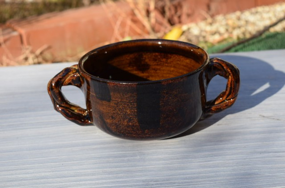 飴釉鉄彩飴釉鉄彩スープカップ 2枚目の画像