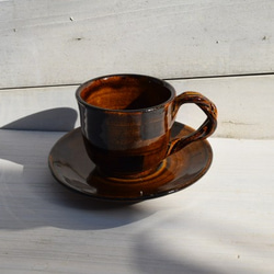 飴釉鉄彩飴釉鉄彩コーヒーカップ 2枚目の画像