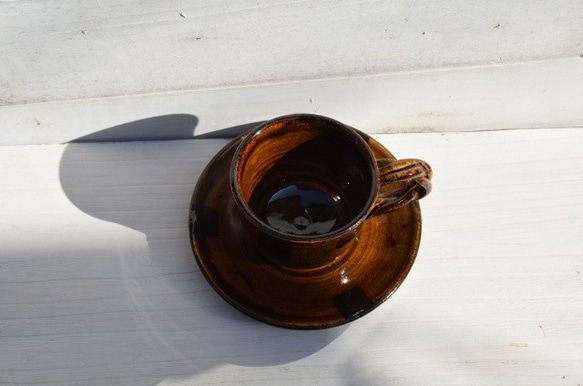 飴釉鉄彩飴釉鉄彩コーヒーカップ 3枚目の画像