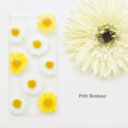 押し花スマホケース＊North Pole《White&Yellow》＊ 1枚目の画像