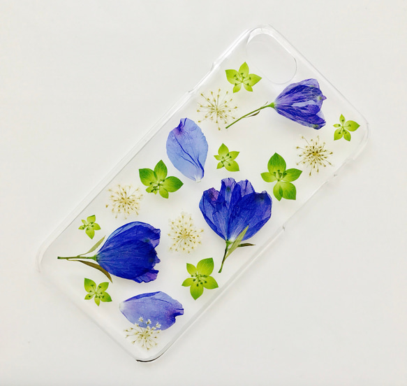 押し花スマホケース＊Delphinium＊ 2枚目の画像