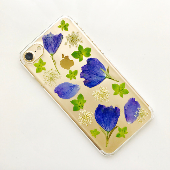 押し花スマホケース＊Delphinium＊ 4枚目の画像