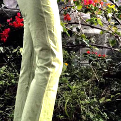 【若草色】ヘンプコットン   楽々パンツ 細身でシルエットがキレイ✨ ヨガウェアーとしても人気です✨ 4枚目の画像