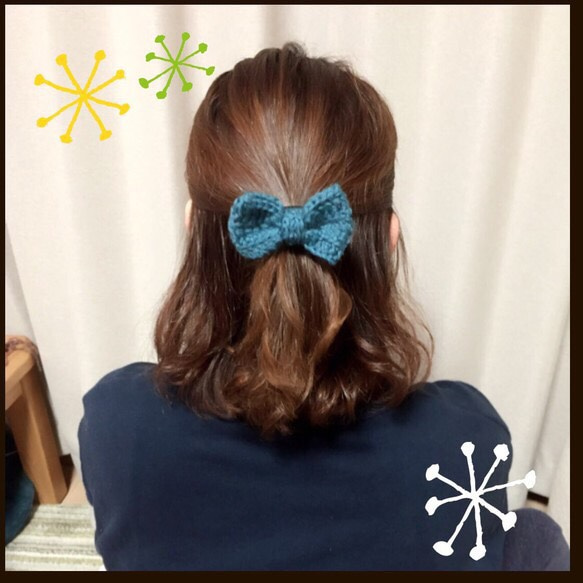 可愛いリボンのknitヘアゴム＊ 4枚目の画像