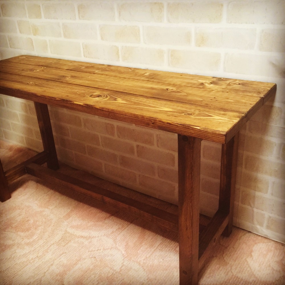 アンティーク風ミニテーブル 80（ダークウォールナット）