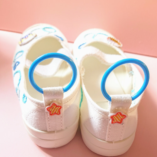 オーダー可能☆上履き(上靴) 刺繍 手縫いデコレーション☆FISH