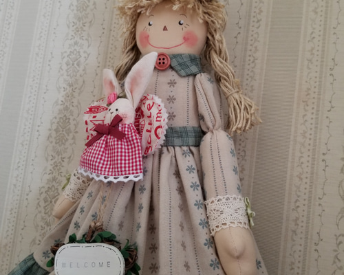 カントリードール ハンドメイドドール 身長約33cm＆天使のドール