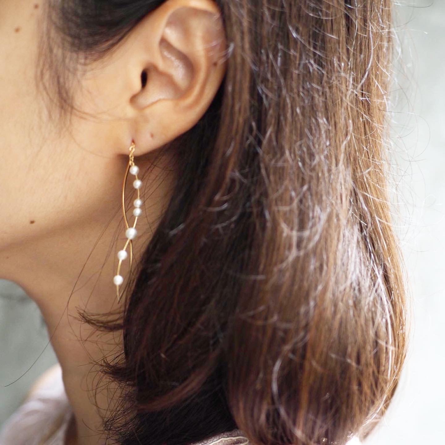 イヤリング&ピアス・ゆらゆら緩やかなカーブが揺れるAiryPr01