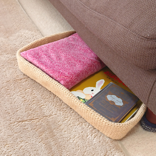 おすすめネット 特大サイズの麻紐トレー＊ ベッド下収納 ソファ下収納 隙間収納 その他