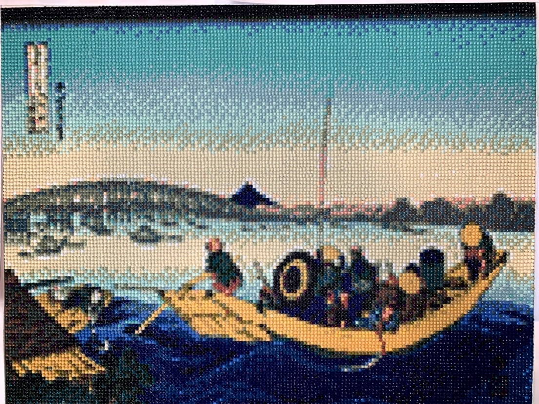 絵画 駱駝 夕日 朝日