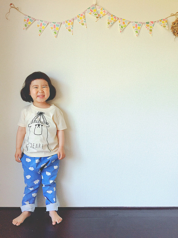 ニット帽のくまさんTシャツ 2枚目の画像