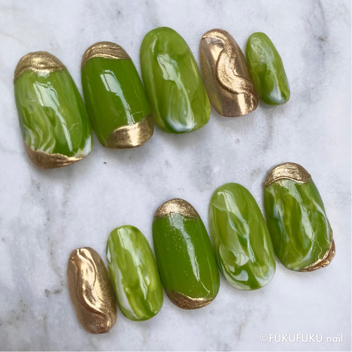 抹茶ラテ ネイルチップ 抹茶ラテ ネイルチップ ネイルチップ 抹茶ラテ - 3939ネイルチップshop