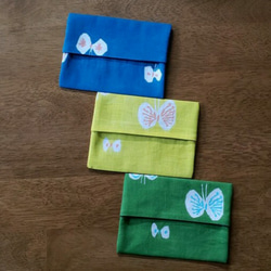 ✮618 デニムラミネート　フラットポーチ　14cmファスナー　ハンドメイド ✮618 デニムラミネート フラットポーチ 14cmファスナー