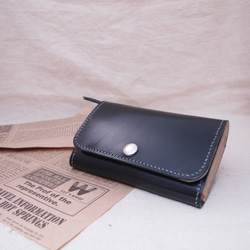 【送料無料】【ミドルでも小銭入れが使いやすい】ミドルギャルソンウォレット  ルガトー(黒)　 3枚目の画像