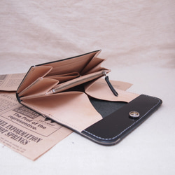 【送料無料】【ミドルでも小銭入れが使いやすい】ミドルギャルソンウォレット  ルガトー(黒)　 4枚目の画像