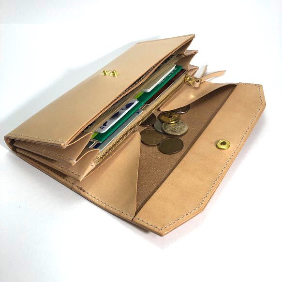 【送料無料】【より経年変化を楽しみたい方へ】ギャルソンウォレットB 国産グレージングヌメ(ナチュラル)