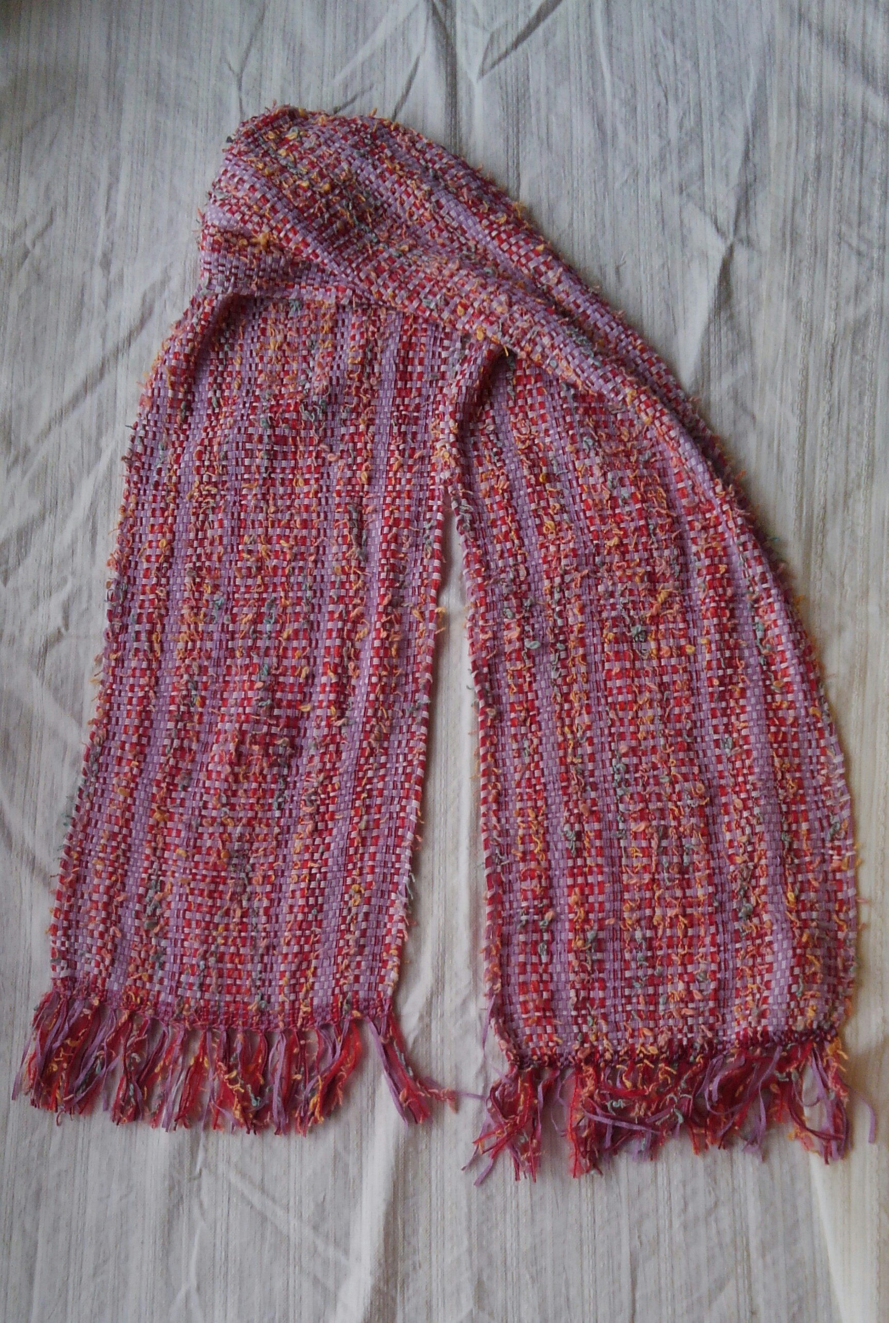 オーガンジーストール　桃