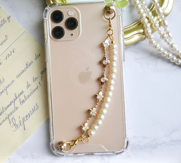 キラキラクローバーのキーリングハンガー スマホケース iPhoneケース