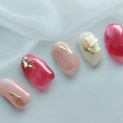 ネイルチップ セット クリア ピンク シルバー レッド ネイルチップ セット クリア ピンク シルバー レッド