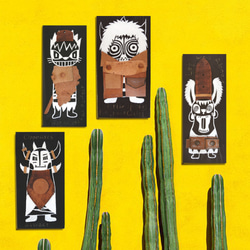 革鎧をつけたツノ戦士のウッドバーニングアート アフリカ オブジェ 木工 木雑貨 精霊 民族 エスニック  No6 5枚目の画像