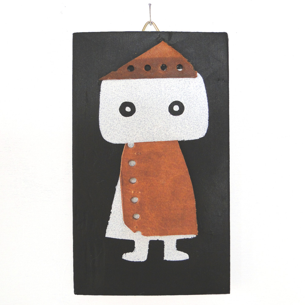 革鎧をつけた小人兵隊のウッドアート オブジェ 木工 木雑貨 妖精 No13