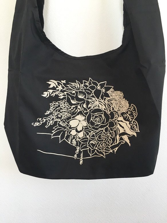 SALE"bouquet"shoulder eco bag. 2枚目の画像