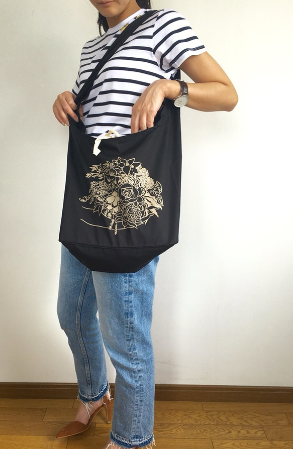 SALE"bouquet"shoulder eco bag. 4枚目の画像