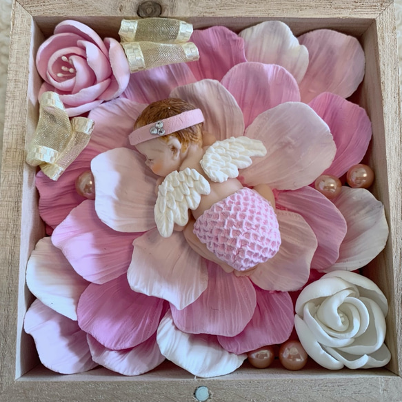 クレイベイビーBOX　ピンク　粘土で作ったかわいい赤ちゃん 1枚目の画像