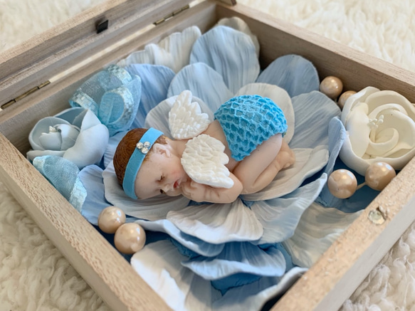 クレイベイビーBOX　ブルー　粘土で作ったかわいい赤ちゃん 3枚目の画像