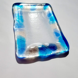 ガラスフュージングトレー「額縁型アクアブルー」 4枚目の画像