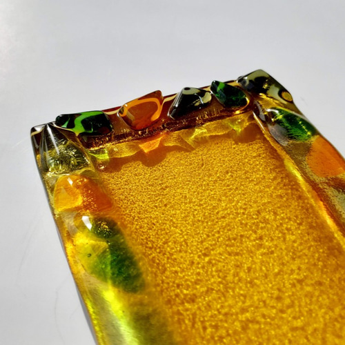 ガラスフュージングトレー「額縁型琥珀色」 その他インテリア雑貨