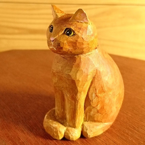 MAKOTO NISHI猫の木製彫刻′96 西 誠人 | 絵画販売 - 東京・銀座の翠波画廊