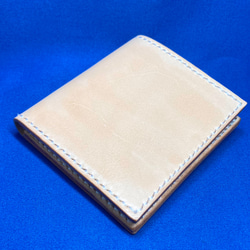 送料無料 手縫い財布 ヌメ革 味のある財布 ミニマリスト キャッシュレス N002 1枚目の画像