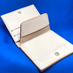 送料無料 手縫い財布 ヌメ革 味のある財布 ミニマリスト キャッシュレス N002 5枚目の画像